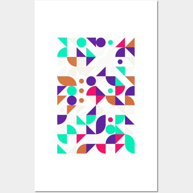 Colourful Geometric Animated Pattern Wall Art by Trendy-Now